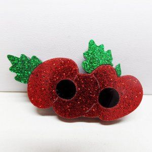 Lovely Red Glitter Acrylic Poppy Brooch Ltd Ed